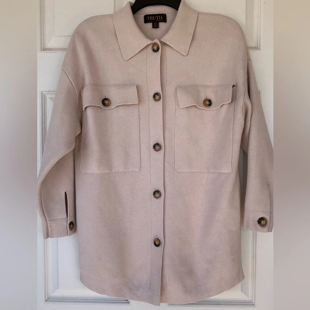 Truth by‎ Republic Men’s Sweater Jacket Full Button Medium